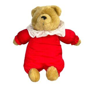 Vintage 1993 Gibson Greetings Teddy Bear Cuddles Red Puffy Nylon Jumper Suit